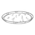 Circle plate restaurant Kitchenware isolated doodle hand drawn sketch with outline style