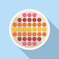 Circle pop it game icon flat vector. Dimple sensory
