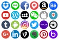 Circle popular social media and other icons