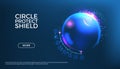 Circle protect shield. Bubble effect. Force field or sphere. 3D ball barrier. Futuristic power technology. Earth defense