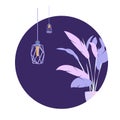 Circle Purple Plant Loft Lamp Modern Banner