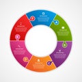 Circle puzzle options infographics template.