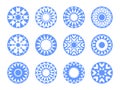 Circle Radial Design Elements. Abstract Decorative Icons Set Royalty Free Stock Photo