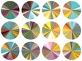 Circle radial metallic gradient web elements vector set Royalty Free Stock Photo