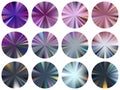 Circle radial metallic gradient web elements vector set