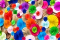 Circle radial pattern origami paper craft colorful Royalty Free Stock Photo