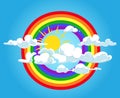 Circle rainbow and clouds blue sky Royalty Free Stock Photo