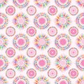 Circle ray pink symmtery seamless pattern Royalty Free Stock Photo