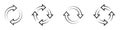Circle recycle rotate arrow set. Vector circular reuse or reload symbol