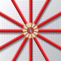 The circle of red crayons Royalty Free Stock Photo