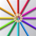 The circle of red crayons pencils Royalty Free Stock Photo