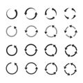 Circle refresh reload rotation loop vector arrows set Royalty Free Stock Photo