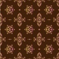 circle repeatitif pattern with bronw background Royalty Free Stock Photo