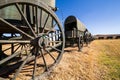 Circle of 64 replica Voortrekker wagons cast in bronze at Blood River Heritage Site, KwaZulu-Natal, South Africa Royalty Free Stock Photo