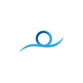 Circle ring blue water flow logo vector