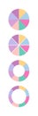 Circle and ring section template. Circular structure chart divided into eight multicolor segments