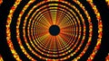 Circle rings of colorful sequins form an endless tunnel, computer generated. 3d rendering of bright shiny background
