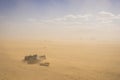 Circle of Rocks in Desert Sandstorm Royalty Free Stock Photo