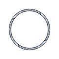 Circle rope frame -Endless rope loop isolated on white, including clipping path