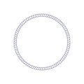 Circle rope frame for photo or picture in retro yacht style. Nautical design element for print and decoration. Maritime