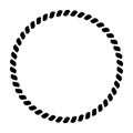 Circle of rope pattern. Ornamental decorative frame. Black vector illustration