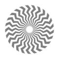 Circle rotation design element with zig zag pattern
