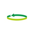 Circle rotation green arrows recycle ribbon colorful logo vector