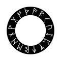 A circle in the Scandinavian runes, futhark, isolated on white