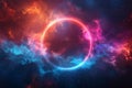 Circle scifi element design with an ethereal holographic glow