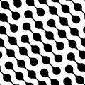 Circle seamless pattern. Repeating black dot on white background. Repeated metaball wallpaper. Abstract design for tech prints