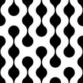 Circle seamless pattern. Repeating black dot on white background. Repeated metaballs wallpaper. Abstract design for tech print. Mo