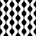 Circle seamless pattern. Repeating black dot on white background. Repeated metaballs wallpaper. Abstract design for tech print