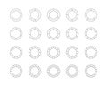 Circle section graph. Circular chart. Pie diagram divided into pieces. Set schemes with sectors