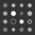 Circle semitone. Dot stylized shadows pop art texture geometric halftones recent vector template