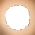 Circle shape breakthrough cardboard Royalty Free Stock Photo