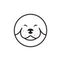 Circle shape with cute face dog logo design, vector graphic symbol icon illustration creative idea Royalty Free Stock Photo