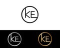 KE circle Shape Letter logo Design