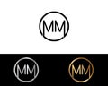 MM circle Shape Letter logo Design