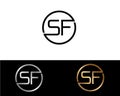 SF circle Shape Letter logo Design