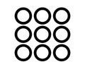 Circle Shape Outline Collection Symbol Black Element Vector