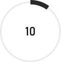 Circle shape progress indicator icons set with 10% steps. Collection Of Circular Progress Bars Timer Icon. Circle Indicators Royalty Free Stock Photo