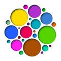 Circle Shape Random Color Isolated