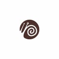 Unique circle spiral snail logo