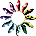 Circle of shoes