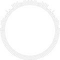 circle with short rays dotted only half irregular rays Royalty Free Stock Photo