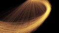 Curve showers of hot glowing sparks in motion from spinning steel wool 3d illustration Royalty Free Stock Photo