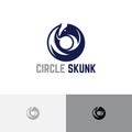 Circle Skunk Cute Little Animal Nature Logo