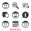 Circle smile face icons. Happy, sad, cry. Royalty Free Stock Photo