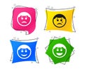 Circle smile face icons. Happy, sad, cry. Vector Royalty Free Stock Photo