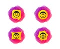 Circle smile face icons. Happy, sad, cry. Vector Royalty Free Stock Photo